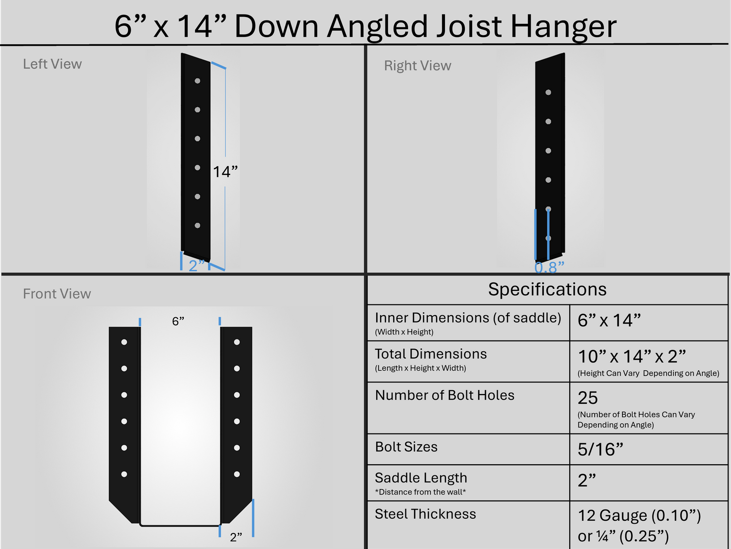 Joist Hangers - Down Angled