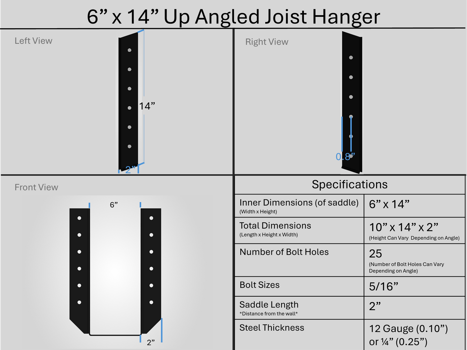 Joist Hangers - Up Angled