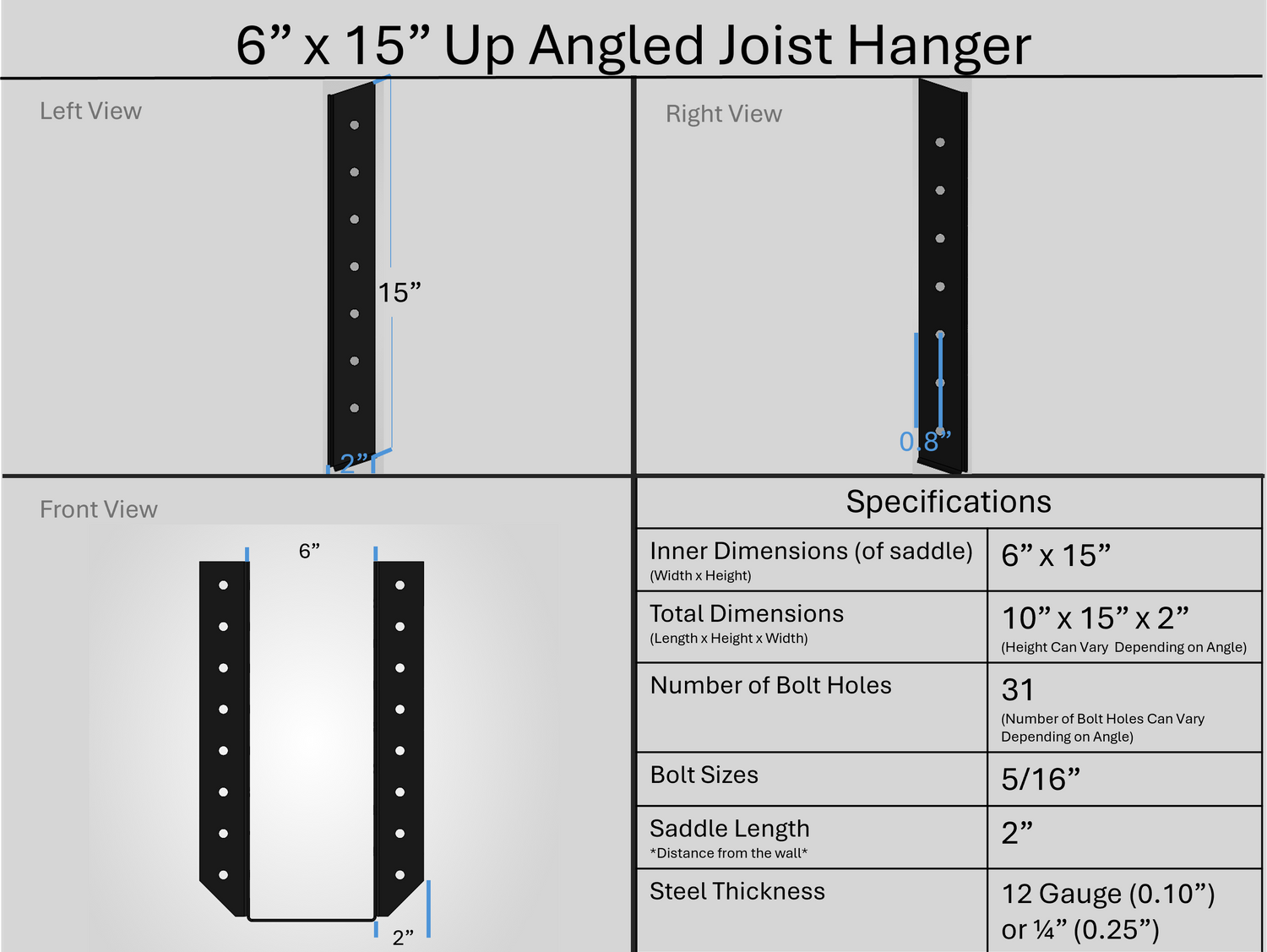 Joist Hangers - Up Angled