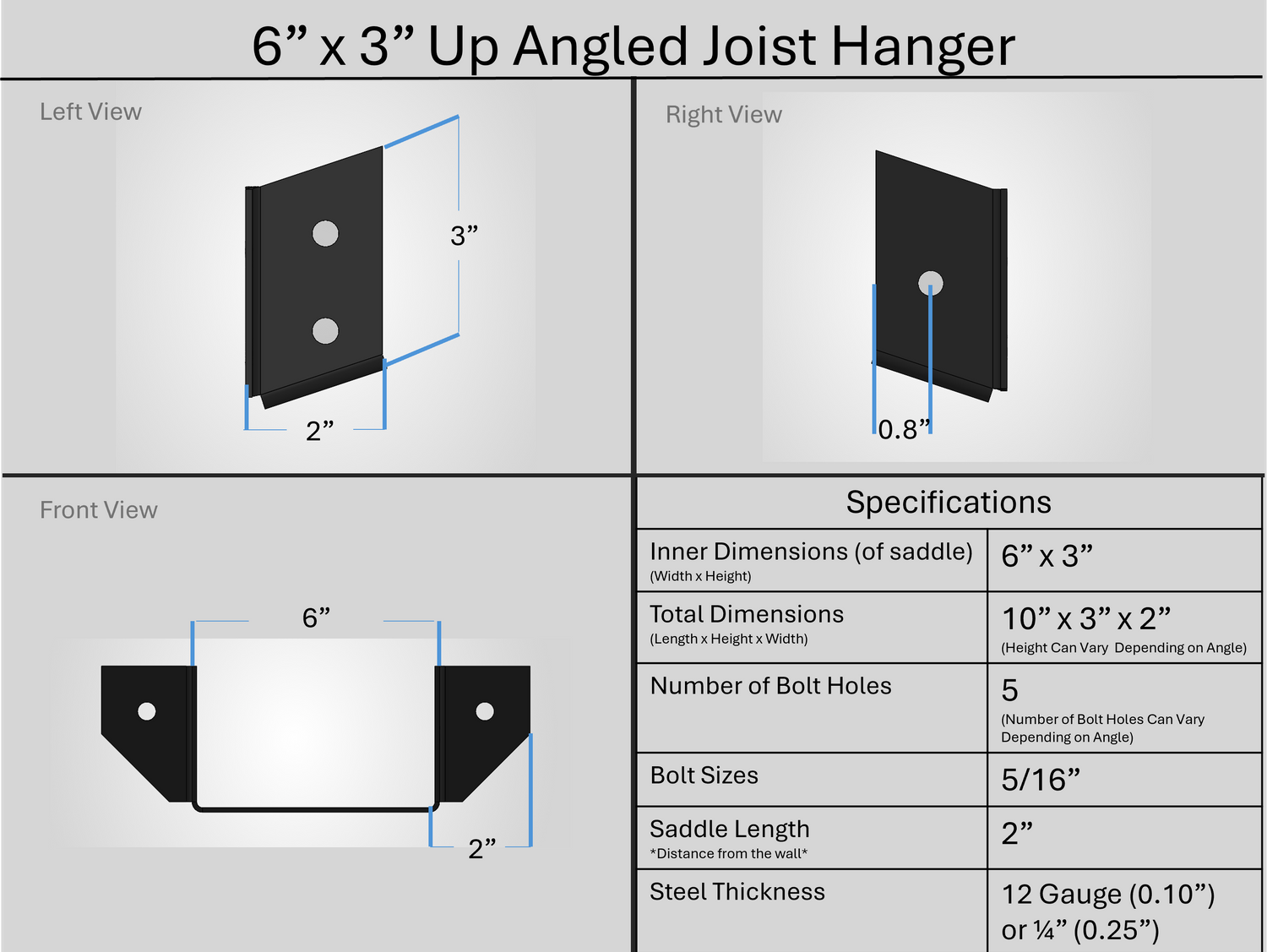 Joist Hangers - Up Angled