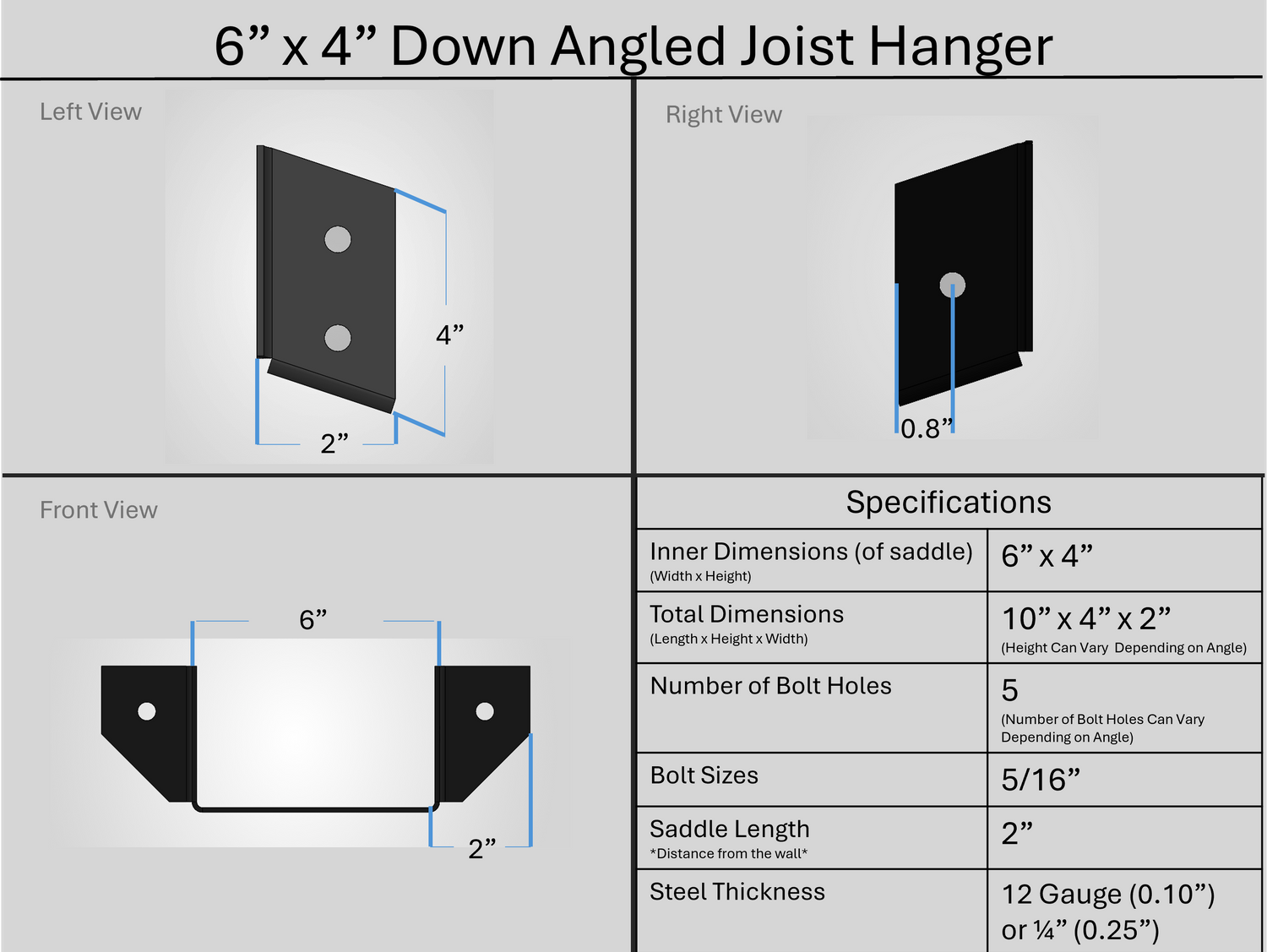 Joist Hangers - Down Angled