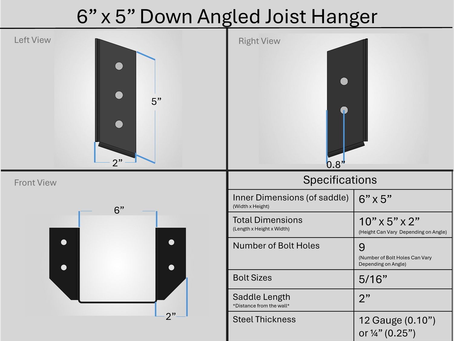 Joist Hangers - Down Angled