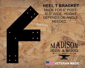 6 Inch Heel Bracket with Vertical Support Leg - Wood Post Brackets - construction materials - building supports - beam supports - post supports