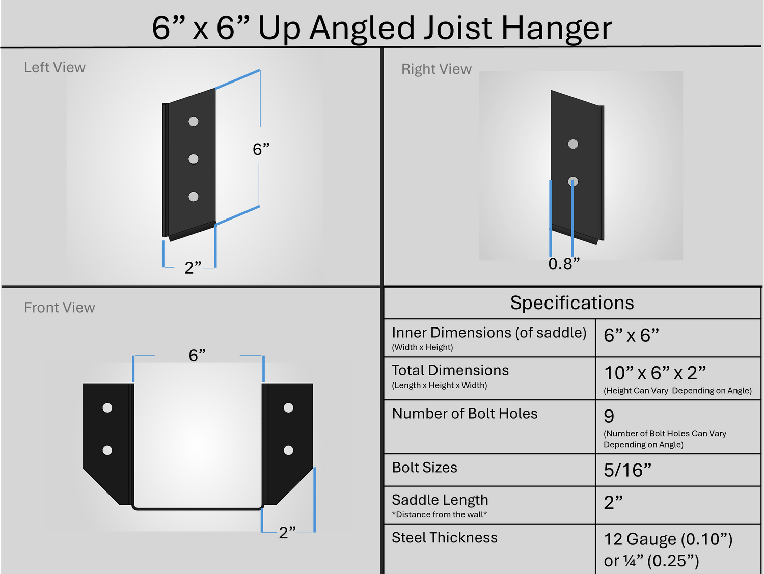 Joist Hangers - Up Angled