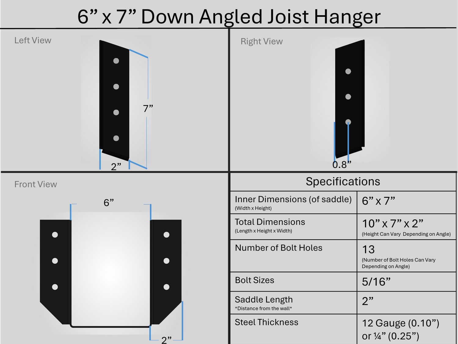 Joist Hangers - Down Angled