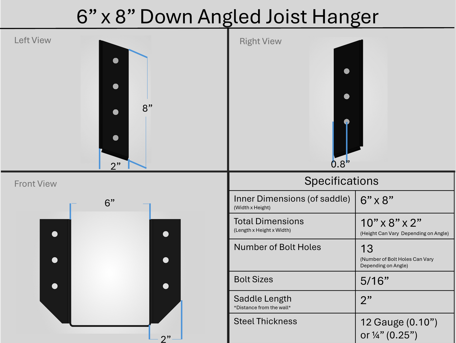 Joist Hangers - Down Angled