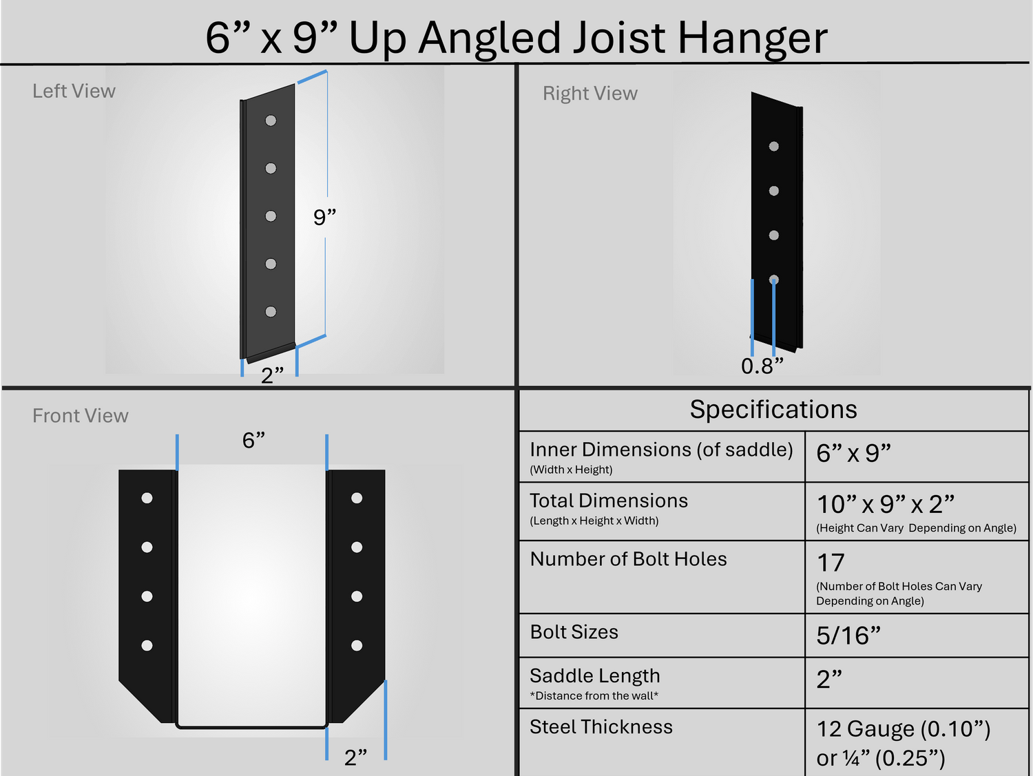 Joist Hangers - Up Angled