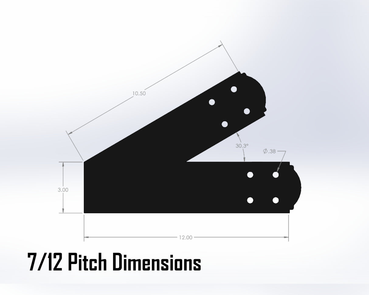 King Truss Bracket Set - Crowned Style - For 4 Inch Lumber - Wood Post Brackets - construction materials - building supposrts - beam supports - post support - timber frame brackets - wood frame buildings - post frame buildings - barndominium brackets - exposed beam brackets