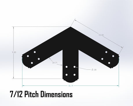 King Truss Bracket Set - Crowned Style - For 4 Inch Lumber - Wood Post Brackets - construction materials - building supposrts - beam supports - post support - timber frame brackets - wood frame buildings - post frame buildings - barndominium brackets - exposed beam brackets