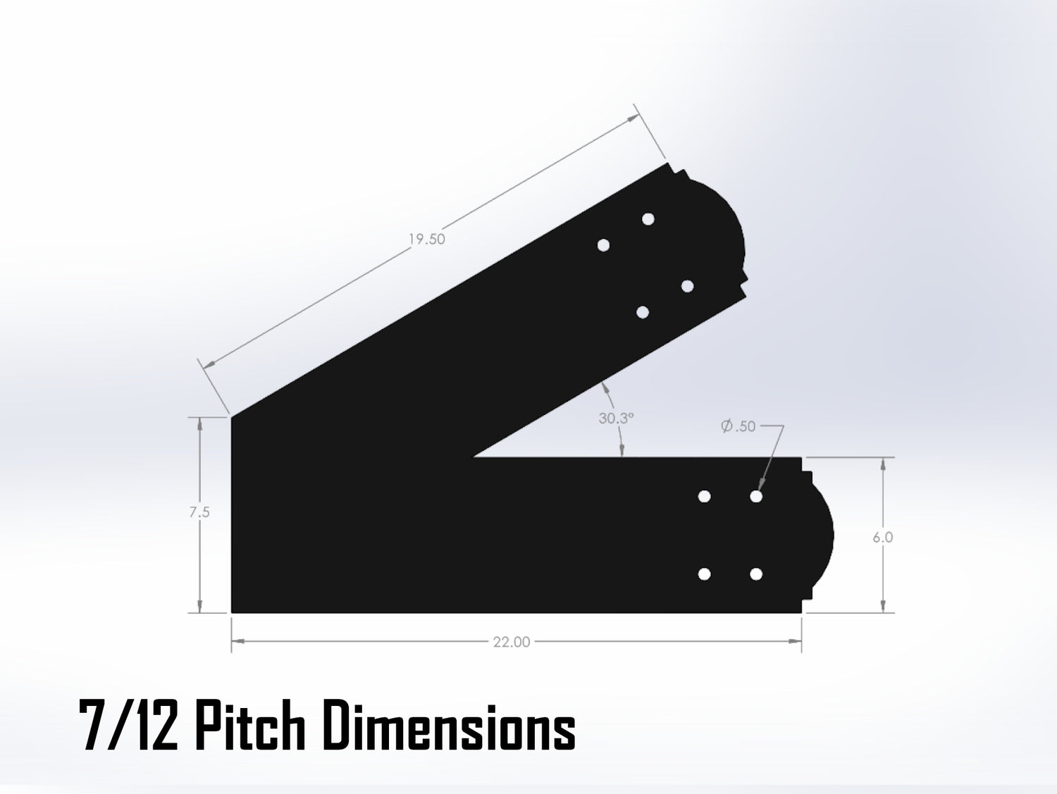 King Truss Bracket Set - Crowned Style - For 8 Inch Lumber - Wood Post Brackets - construction materials - building supposrts - beam supports - post support - timber frame brackets - wood frame buildings - post frame buildings - barndominium brackets - exposed beam brackets