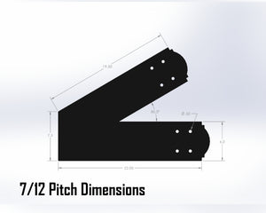 King Truss Bracket Set - Crowned Style - For 8 Inch Lumber - Wood Post Brackets - construction materials - building supposrts - beam supports - post support - timber frame brackets - wood frame buildings - post frame buildings - barndominium brackets - exposed beam brackets