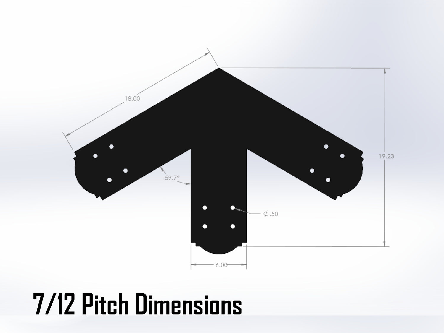 King Truss Bracket Set - Crowned Style - For 8 Inch Lumber - Wood Post Brackets - construction materials - building supposrts - beam supports - post support - timber frame brackets - wood frame buildings - post frame buildings - barndominium brackets - exposed beam brackets