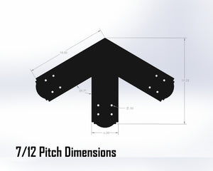 King Truss Bracket Set - Crowned Style - For 8 Inch Lumber - Wood Post Brackets - construction materials - building supposrts - beam supports - post support - timber frame brackets - wood frame buildings - post frame buildings - barndominium brackets - exposed beam brackets