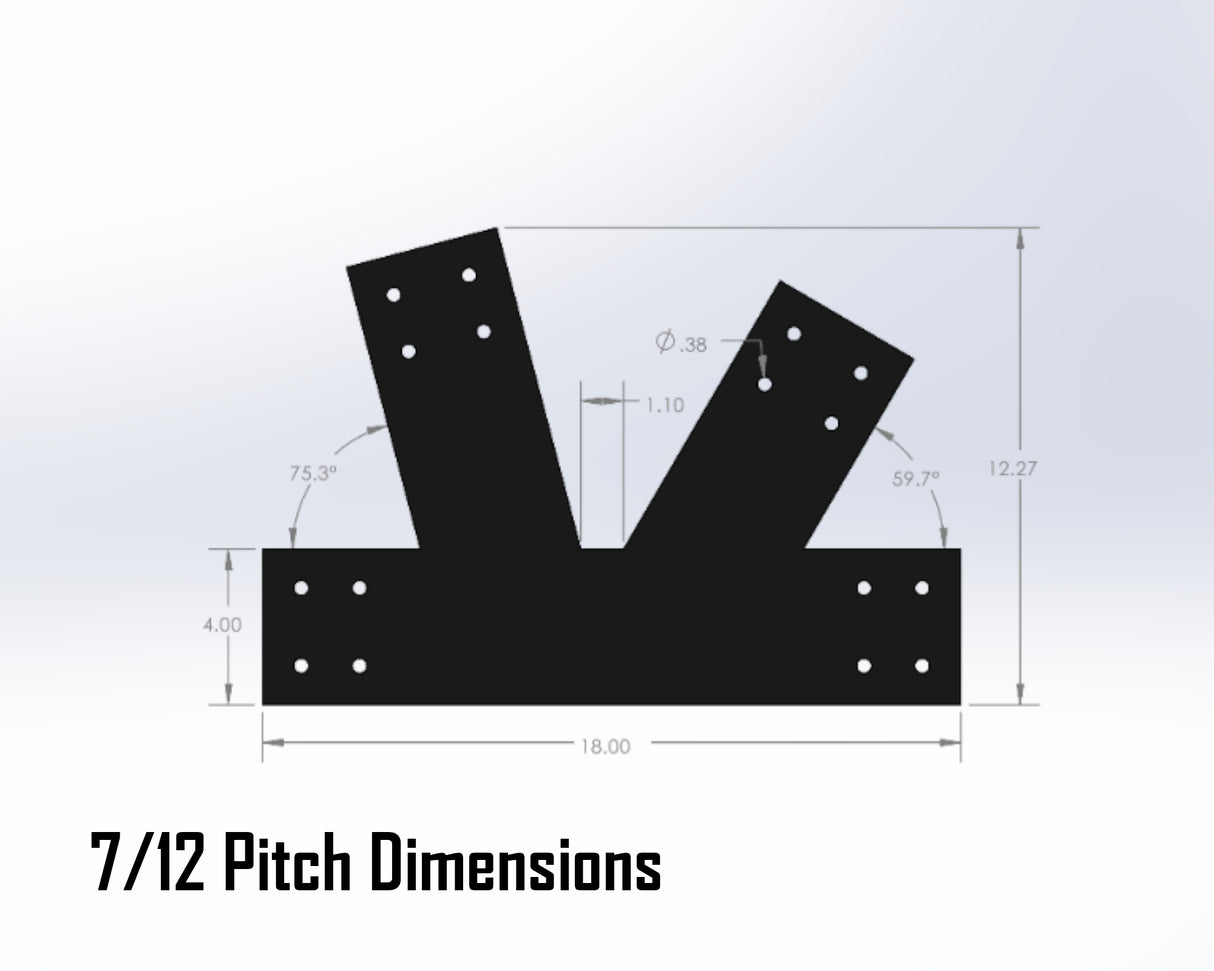 Howe Truss Bracket Set - Industrial Style - For 6 Inch Lumber