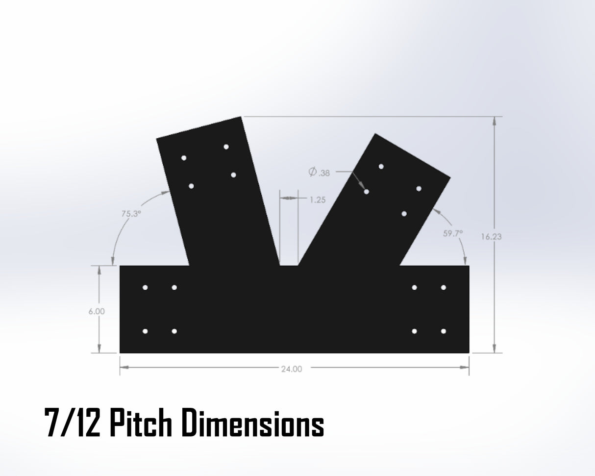 Howe Truss Bracket Set - Industrial Style - For 8 Inch Lumber