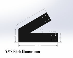 King Truss Bracket Set - Industrial Style - For 6 Inch Lumber - Wood Post Brackets - construction materials - building supports - beam supports - post supports