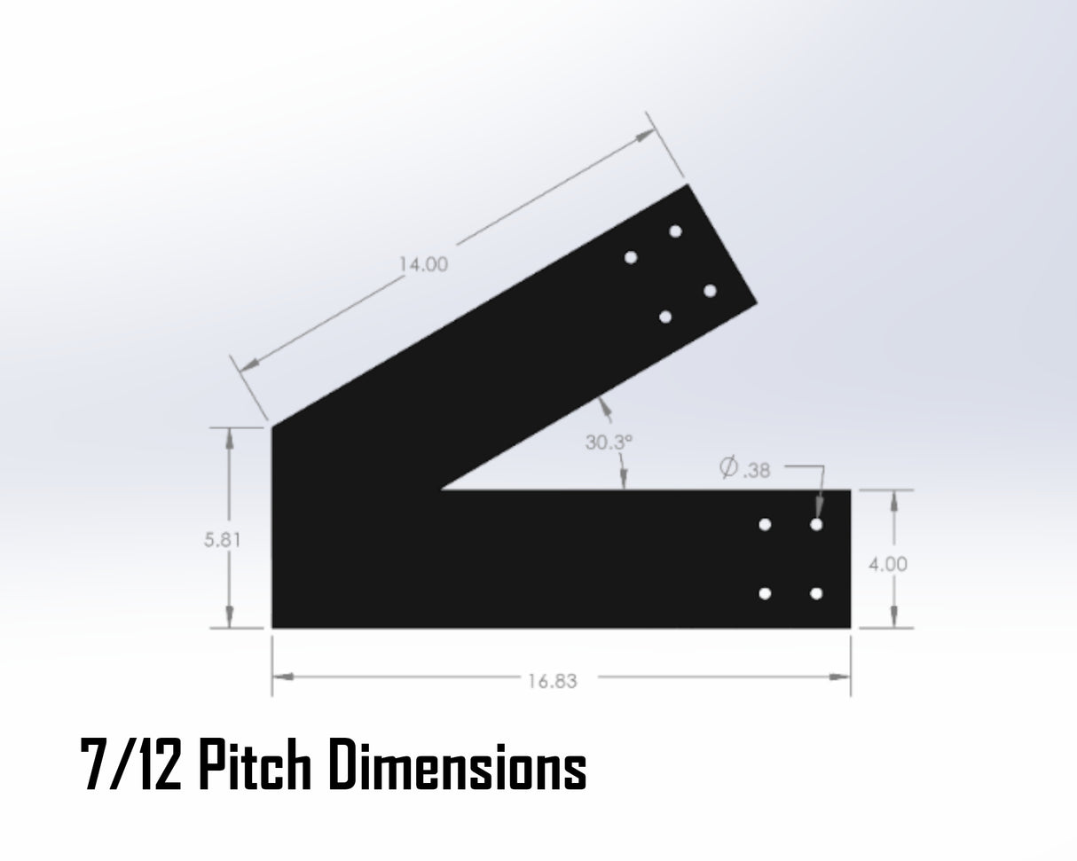 Howe Truss Bracket Set - Industrial Style - For 6 Inch Lumber