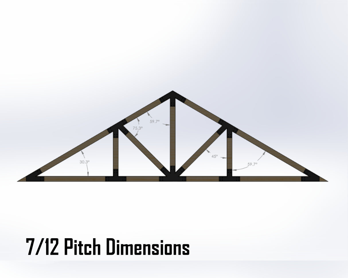 Howe Truss Bracket Set - Industrial Style - For 4 Inch Lumber