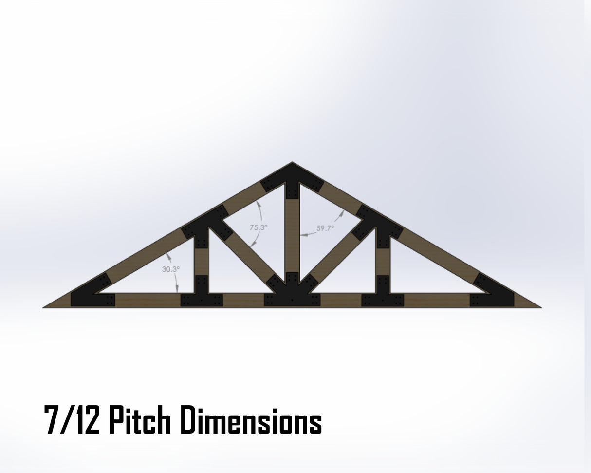 Howe Truss Bracket Set - Industrial Style - For 8 Inch Lumber