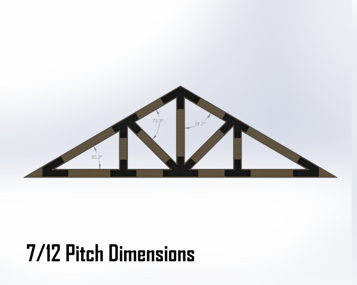 Howe Truss Bracket Set - Industrial Style - For 6 Inch Lumber