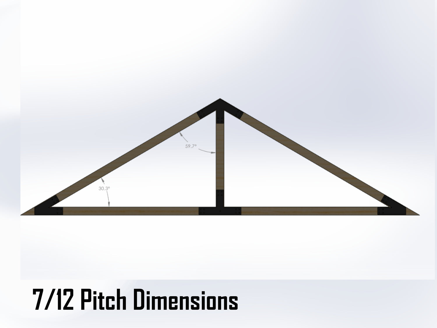 King Truss Bracket Set - Industrial Style - For 4 Inch Lumber - Wood Post Brackets - construction materials - building supports - beam supports - post supports