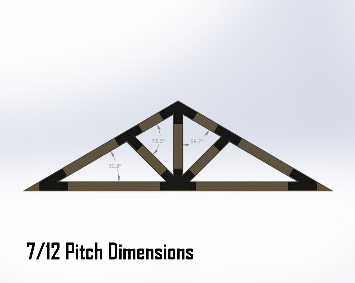 Web Truss Bracket Set - Industrial Style - For 8 Inch Lumber