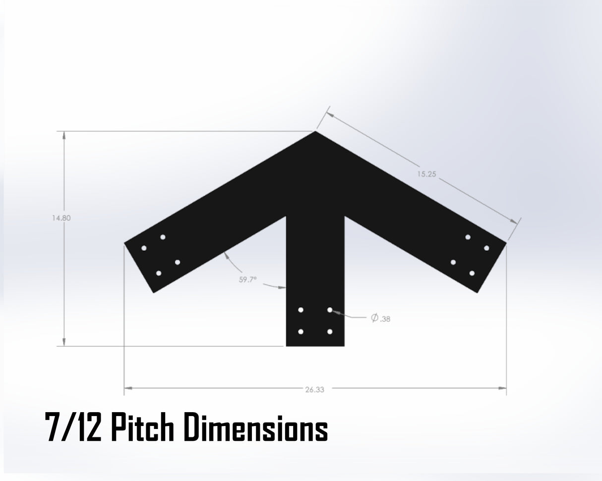 Howe Truss Bracket Set - Industrial Style - For 6 Inch Lumber