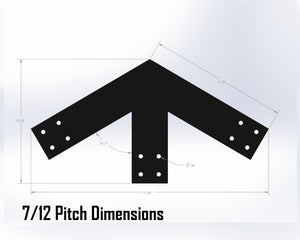 Howe Truss Bracket Set - Industrial Style - For 4 Inch Lumber - Wood Post Brackets - construction materials - building supposrts - beam supports - post support - timber frame brackets - wood frame buildings - post frame buildings - barndominium brackets - exposed beam brackets