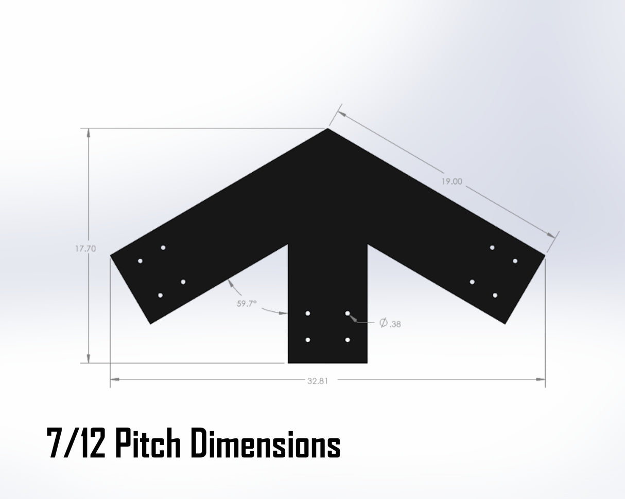 Web Truss Bracket Set - Industrial Style - For 8 Inch Lumber