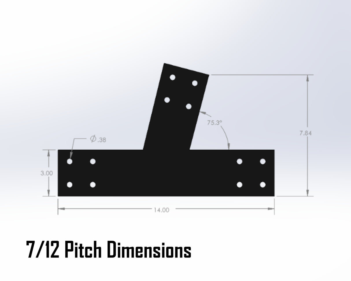 Web Truss Bracket Set - Industrial Style - For 4 Inch Lumber