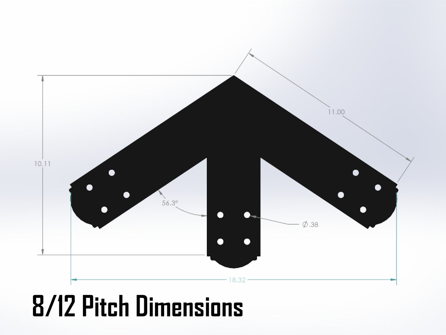 King Truss Bracket Set - Crowned Style - For 4 Inch Lumber - Wood Post Brackets - construction materials - building supposrts - beam supports - post support - timber frame brackets - wood frame buildings - post frame buildings - barndominium brackets - exposed beam brackets