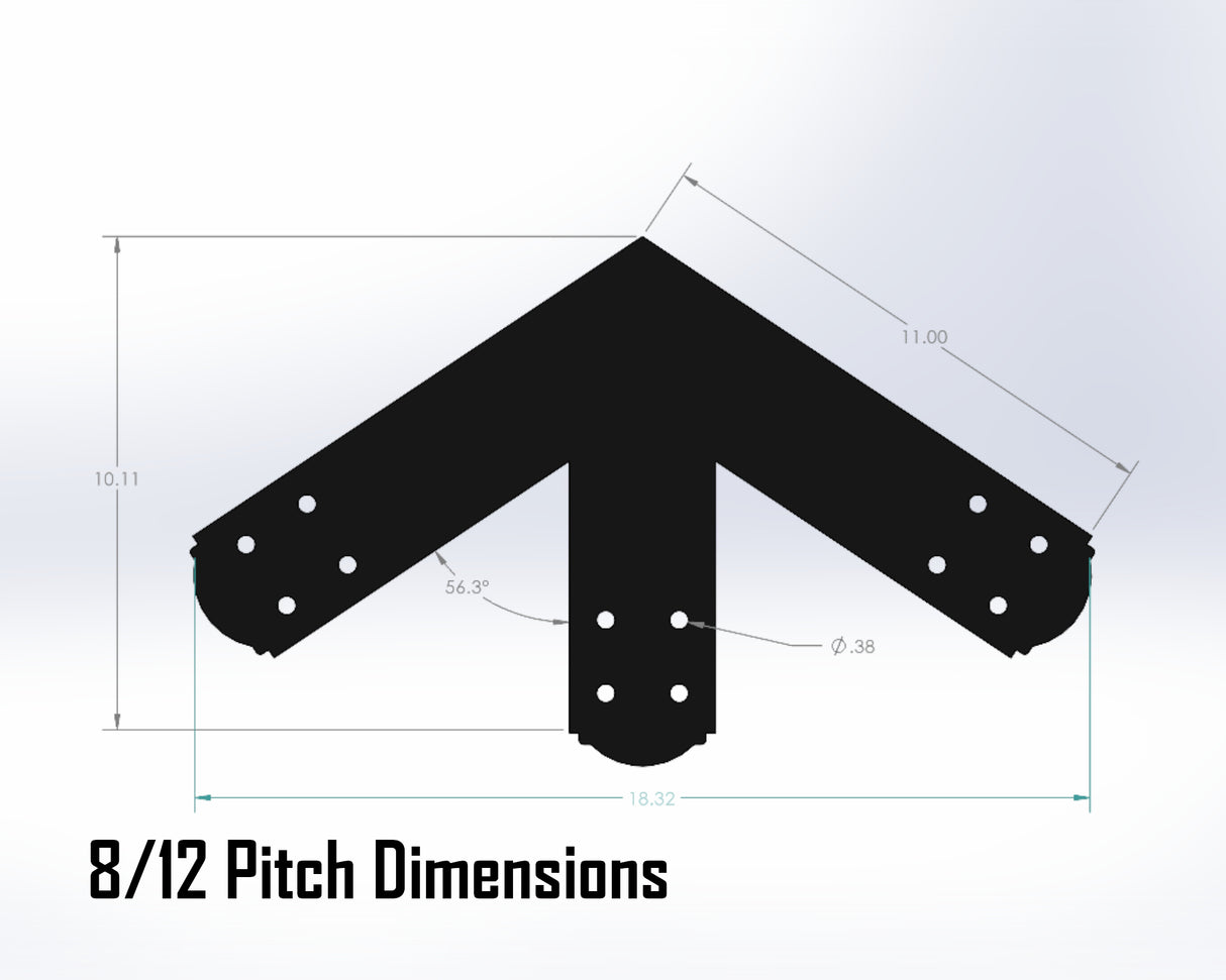 King Truss Bracket Set - Crowned Style - For 4 Inch Lumber - Wood Post Brackets - construction materials - building supposrts - beam supports - post support - timber frame brackets - wood frame buildings - post frame buildings - barndominium brackets - exposed beam brackets