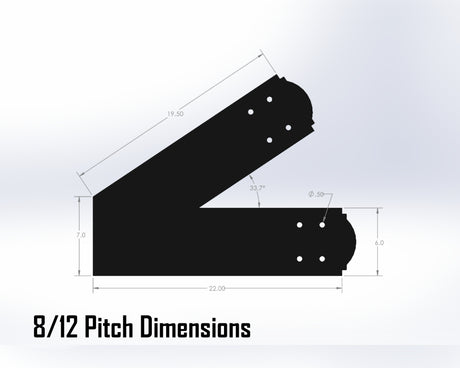 King Truss Bracket Set - Crowned Style - For 8 Inch Lumber - Wood Post Brackets - construction materials - building supposrts - beam supports - post support - timber frame brackets - wood frame buildings - post frame buildings - barndominium brackets - exposed beam brackets