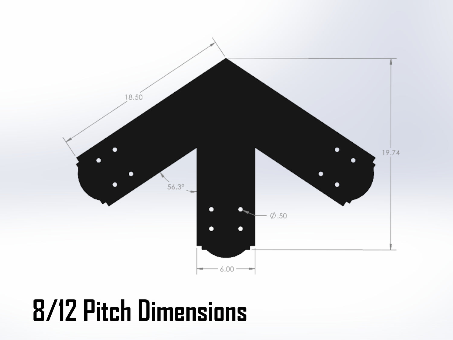King Truss Bracket Set - Crowned Style - For 8 Inch Lumber - Wood Post Brackets - construction materials - building supposrts - beam supports - post support - timber frame brackets - wood frame buildings - post frame buildings - barndominium brackets - exposed beam brackets