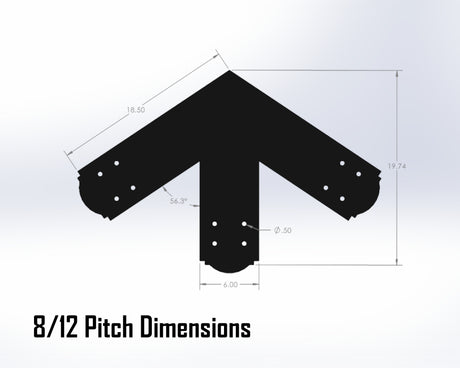 King Truss Bracket Set - Crowned Style - For 8 Inch Lumber - Wood Post Brackets - construction materials - building supposrts - beam supports - post support - timber frame brackets - wood frame buildings - post frame buildings - barndominium brackets - exposed beam brackets