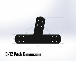 Web Truss Bracket Set - Crowned Style - For 4 Inch Lumber - Wood Post Brackets - construction materials - building supposrts - beam supports - post support - timber frame brackets - wood frame buildings - post frame buildings - barndominium brackets - exposed beam brackets