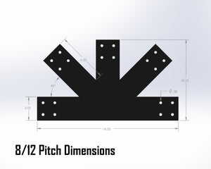 Howe Truss Bracket Set - Industrial Style - For 4 Inch Lumber - Wood Post Brackets - construction materials - building supports - beam supports - post supports