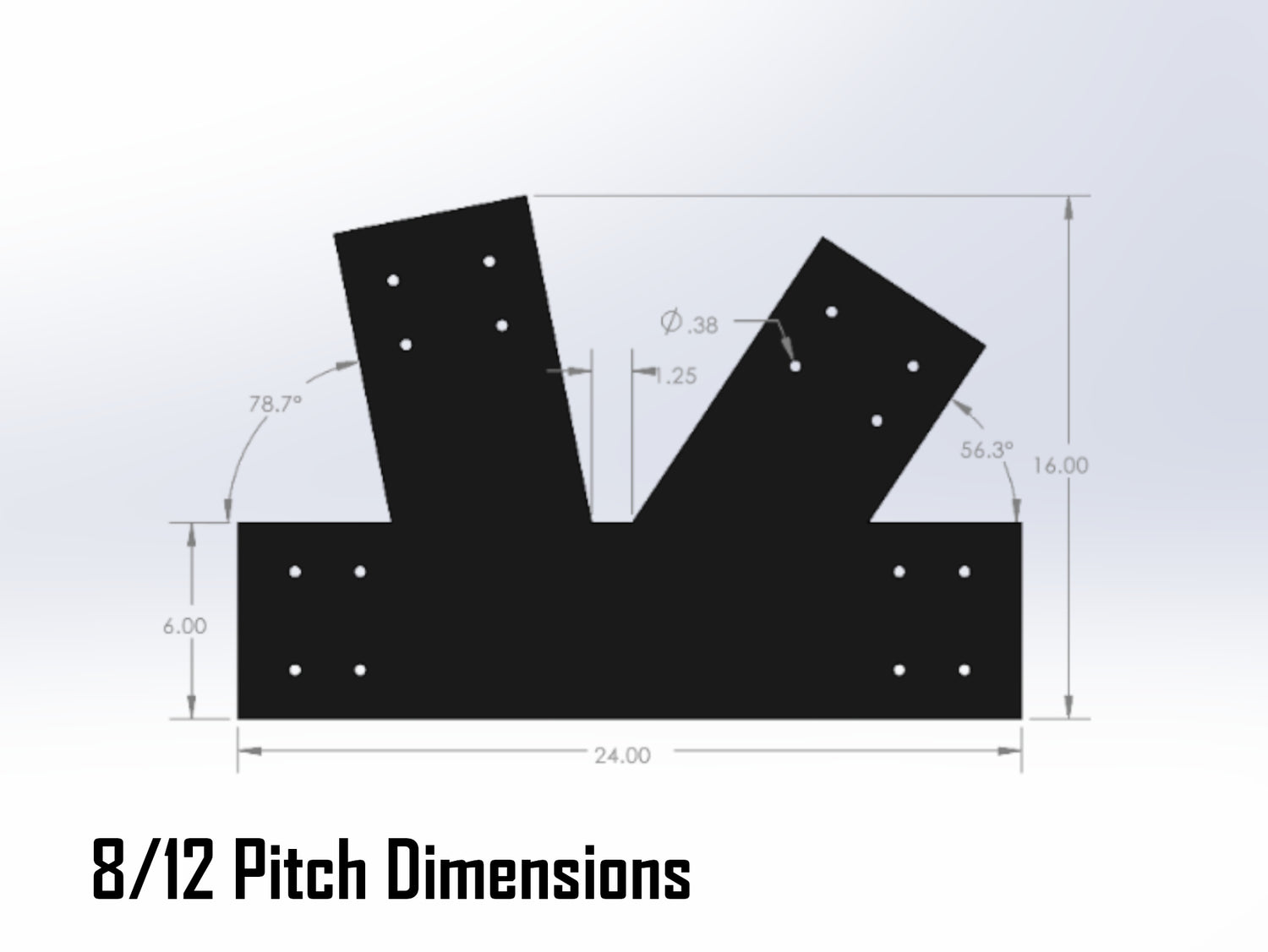 Howe Truss Bracket Set - Industrial Style - For 8 Inch Lumber - Wood Post Brackets - construction materials - building supports - beam supports - post supports
