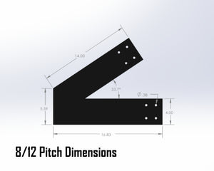 Web Truss Bracket Set - Industrial Style - For 6 Inch Lumber - Wood Post Brackets - construction materials - building supports - beam supports - post supports