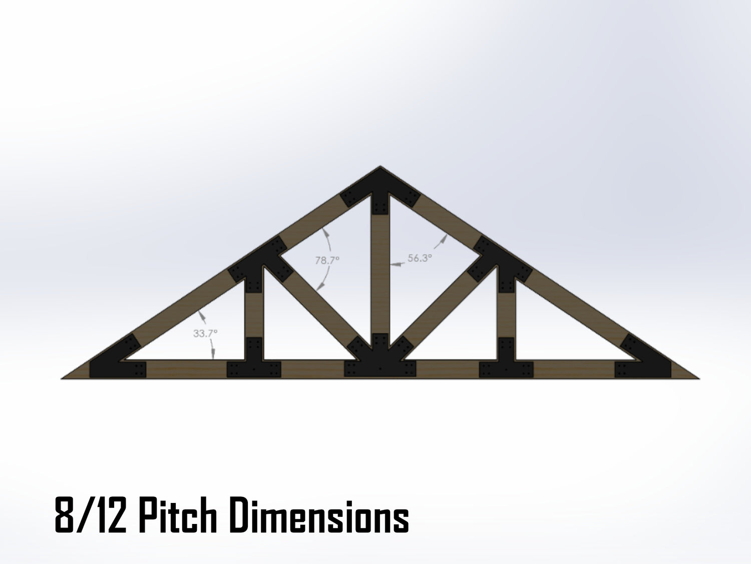 Howe Truss Bracket Set - Industrial Style - For 8 Inch Lumber - Wood Post Brackets - construction materials - building supports - beam supports - post supports