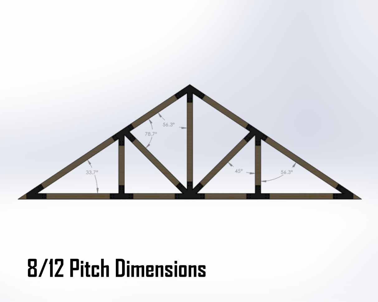 Howe Truss Bracket Set - Industrial Style - For 4 Inch Lumber