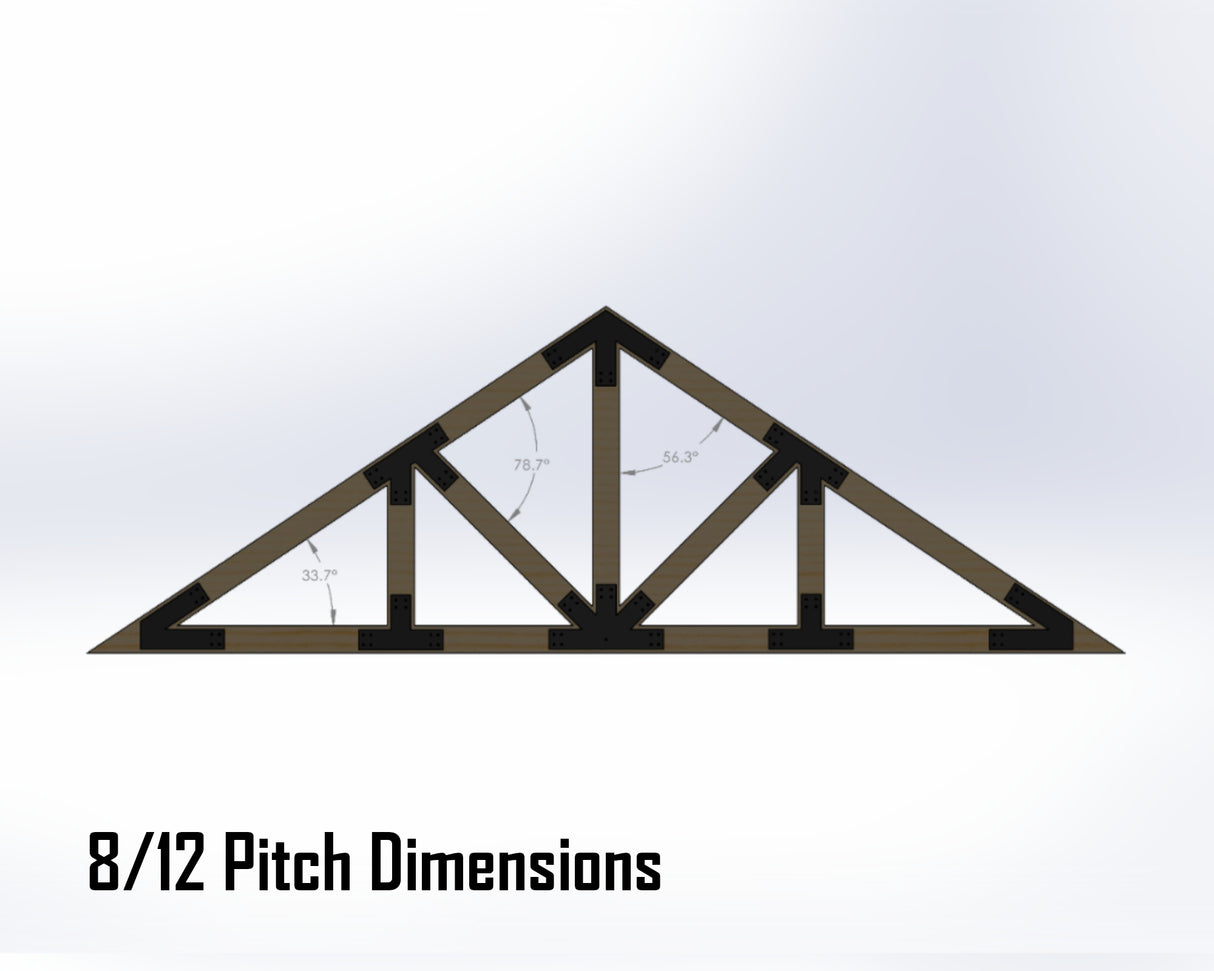 Howe Truss Bracket Set - Industrial Style - For 6 Inch Lumber