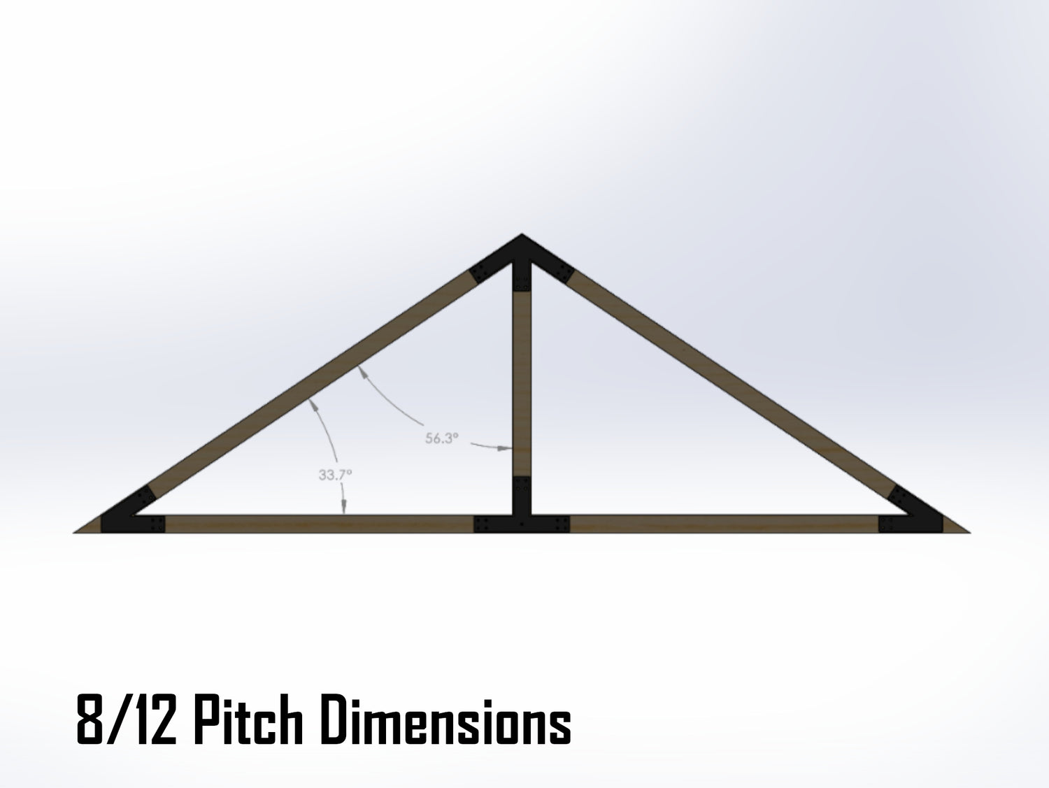 King Truss Bracket Set - Industrial Style - For 4 Inch Lumber - Wood Post Brackets - construction materials - building supports - beam supports - post supports