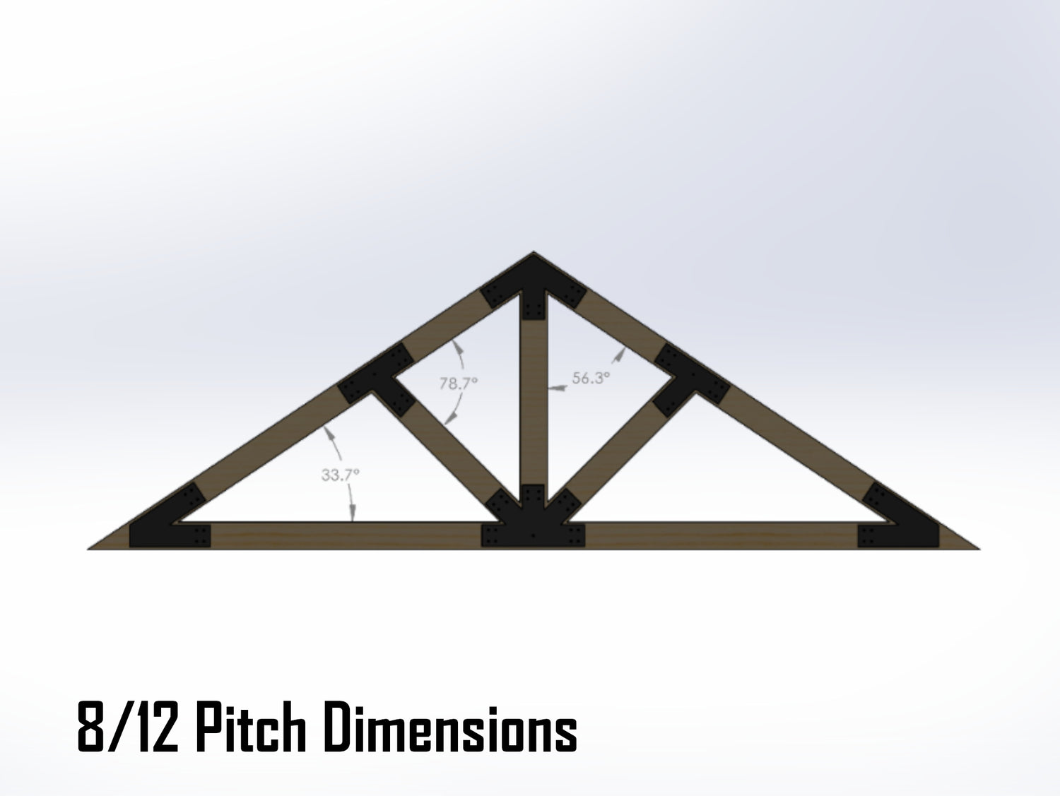 Web Truss Bracket Set - Industrial Style - For 8 Inch Lumber - Wood Post Brackets - construction materials - building supports - beam supports - post supports