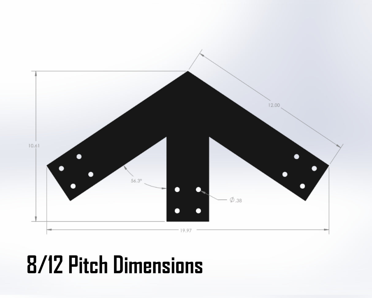 Howe Truss Bracket Set - Industrial Style - For 4 Inch Lumber