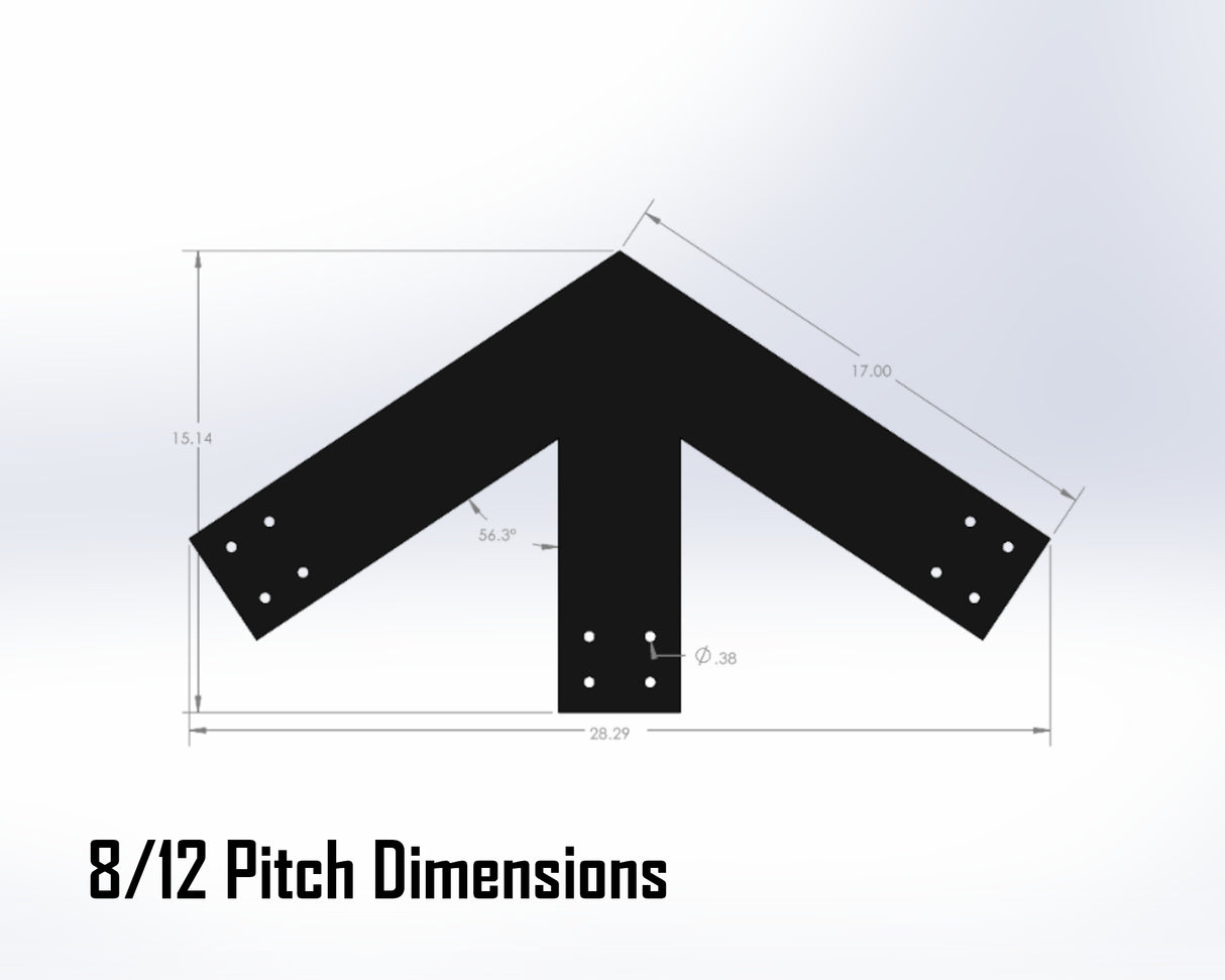 Howe Truss Bracket Set - Industrial Style - For 6 Inch Lumber