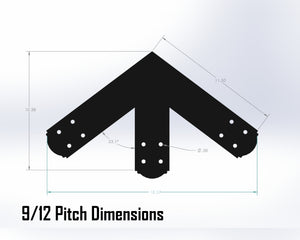 King Truss Bracket Set - Crowned Style - For 4 Inch Lumber - Wood Post Brackets - construction materials - building supposrts - beam supports - post support - timber frame brackets - wood frame buildings - post frame buildings - barndominium brackets - exposed beam brackets