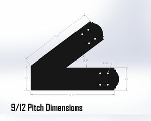 King Truss Bracket Set - Crowned Style - For 8 Inch Lumber - Wood Post Brackets - construction materials - building supposrts - beam supports - post support - timber frame brackets - wood frame buildings - post frame buildings - barndominium brackets - exposed beam brackets