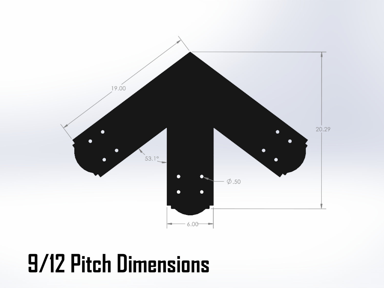 King Truss Bracket Set - Crowned Style - For 8 Inch Lumber - Wood Post Brackets - construction materials - building supposrts - beam supports - post support - timber frame brackets - wood frame buildings - post frame buildings - barndominium brackets - exposed beam brackets