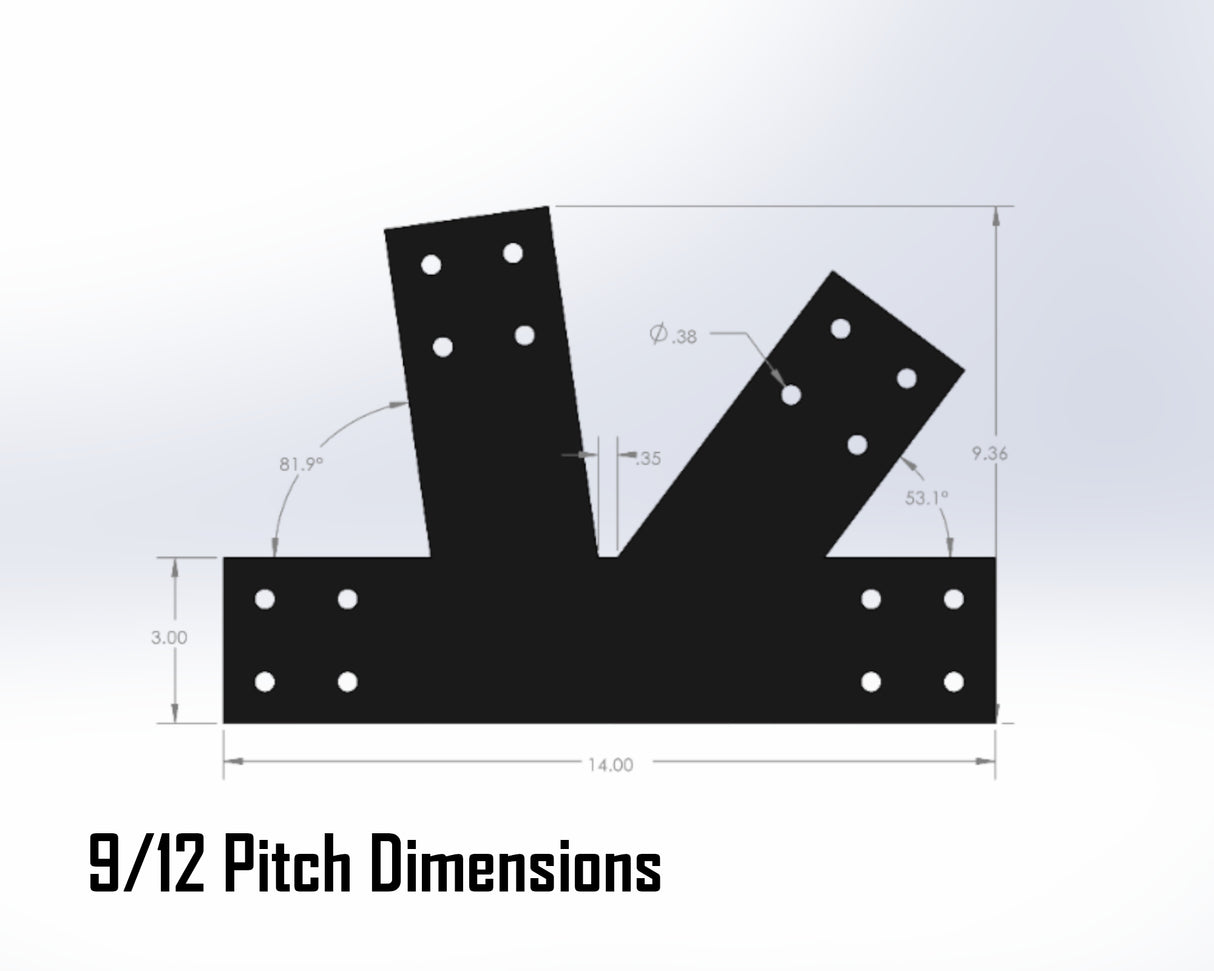 Howe Truss Bracket Set - Industrial Style - For 4 Inch Lumber